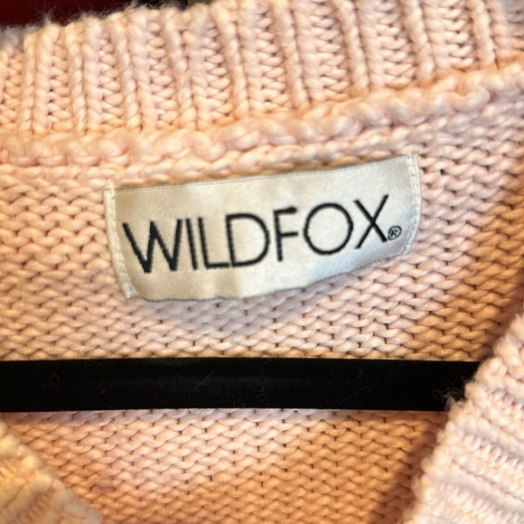 Wildfox pink with red lips knitted long sleeve crew neck sweater size M - Picture 2 of 4